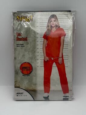 Spirit Halloween "Got Busted" Adult Inmate Costume (LG/XL)